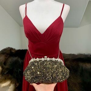 New Gorgeous Vintage Evening Bag With Sequins & Beads